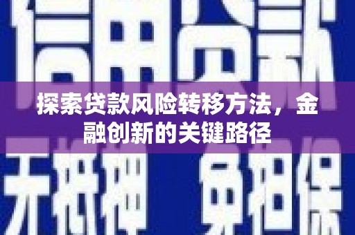 洪湖探索贷款风险转移方法，金融创新的关键路径