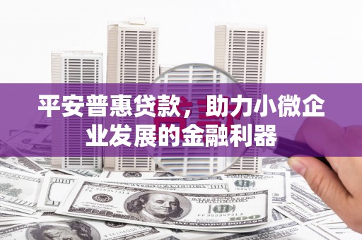 洪湖平安普惠贷款，助力小微企业发展的金融利器