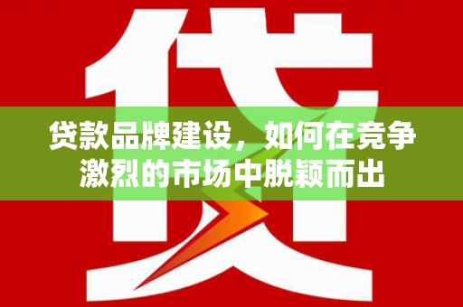 洪湖贷款品牌建设，如何在竞争激烈的市场中脱颖而出