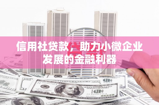 洪湖信用社贷款，助力小微企业发展的金融利器