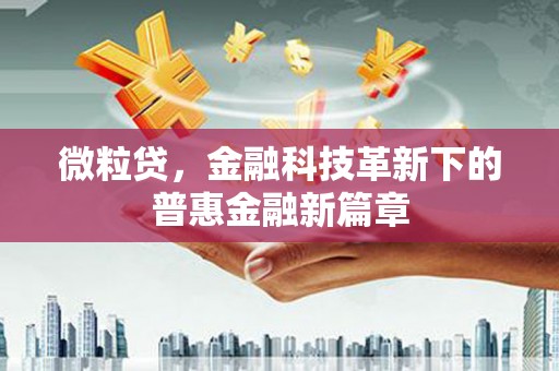洪湖微粒贷，金融科技革新下的普惠金融新篇章