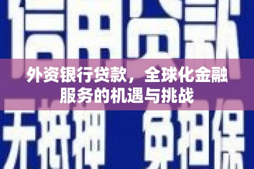洪湖外资银行贷款，全球化金融服务的机遇与挑战