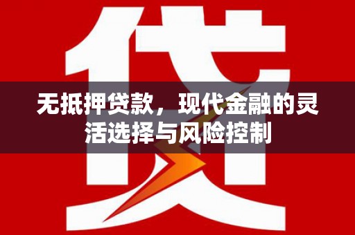 洪湖无抵押贷款，现代金融的灵活选择与风险控制