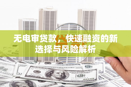 洪湖无电审贷款，快速融资的新选择与风险解析