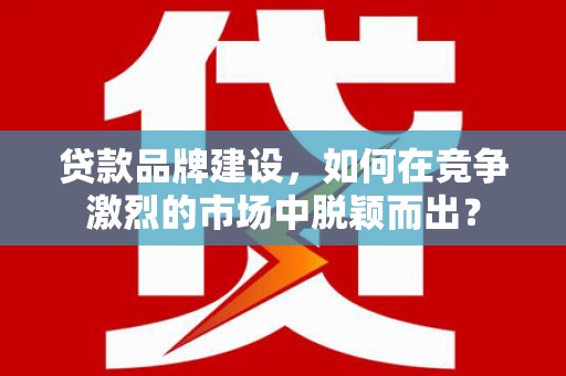 洪湖贷款品牌建设，如何在竞争激烈的市场中脱颖而出？