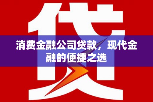 洪湖消费金融公司贷款，现代金融的便捷之选